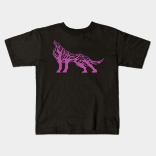 Wolf tree blend cute cool colorful Kids T-Shirt